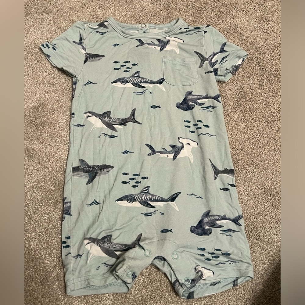 Little Sleepies Surfin’ Sharks Romper